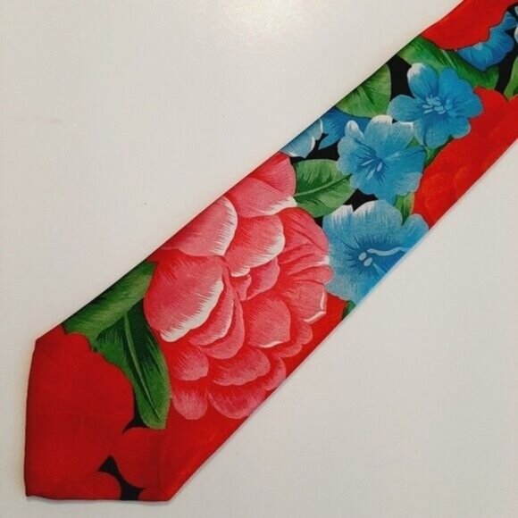 LOUIS FOUNTTAIN | Italy 100% Silk Floral Men's Necktie Vintage - Picture 7 of 9